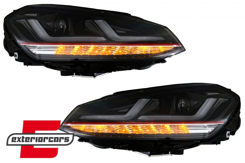 Osram Full LED prednja svjetla LEDriving SEQ žmigavci GTI dizajn (crvena) / VW Golf 7 VII (2012-2017), LEDHL104-GTI