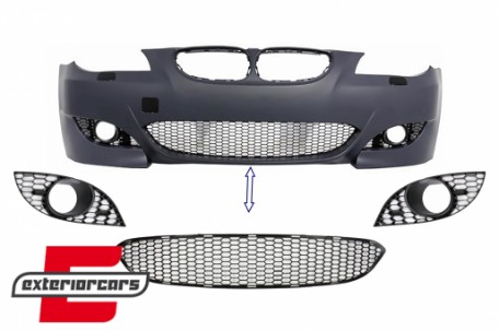 Paket donje središnje i bočnih mrežica prednjeg branika M5 dizajn / BMW serije 5 E60 E61 (2003-2010), COFBGBME60M5WH