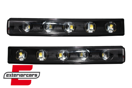 Poklopci svjetla (crna) & LED DRL (crna) G65 AMG dizajn / Mercedes G-klasa W463 (1989-2012), HCMBG65BB