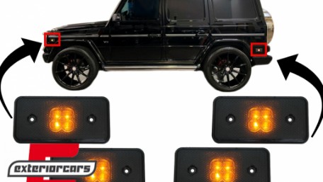 Prednja i zadnja LED bočna gabaritna svjetla (smoke) / Mercedes G-klasa W463 (2002-2014), SMMBW463LED