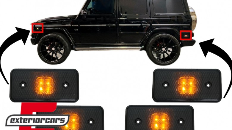 Prednja i zadnja LED bočna gabaritna svjetla (smoke) / Mercedes G-klasa W463 (2002-2014), SMMBW463LED