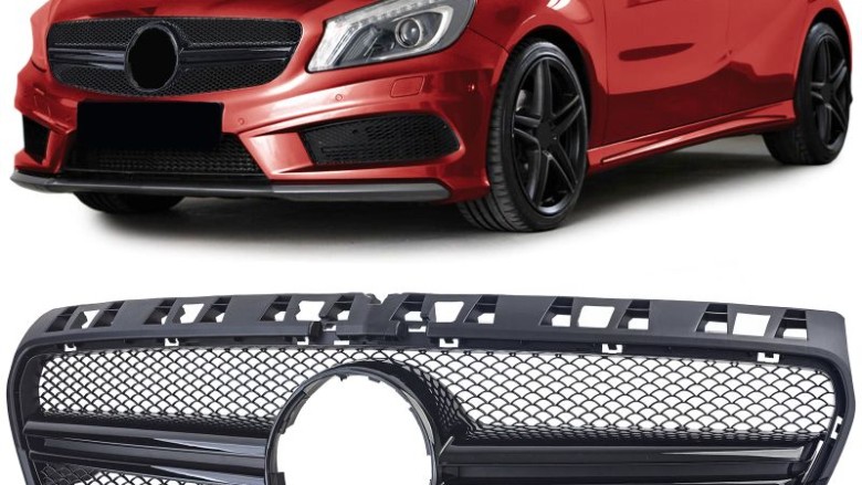 Prednja maska A45 AMG dizajn (piano crna) / Mercedes A-klasa W176 (2012-08.2015), GCP-176031