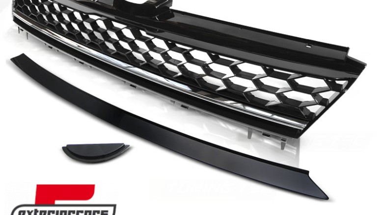 Prednja maska bez znaka (crna/chrome) / VW Golf 7 VII (2012-2017), GRVW12