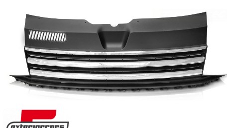 Prednja maska bez znaka (crna/chrome) / VW T6 Bus Transporter (2015-2019), GRVW28