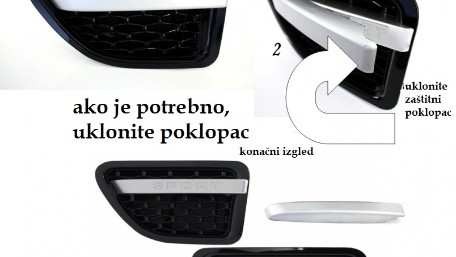 Prednja maska & bočni otvori Autobiography dizajn (piano crna/srebrna) / Land Range Rover Sport L320 (2005-2008), RRFGA01BS