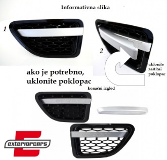 Prednja maska & bočni otvori Autobiography dizajn (piano crna/srebrna) / Land Rover Range Rover Sport (2005-2008), RRFGA01BB