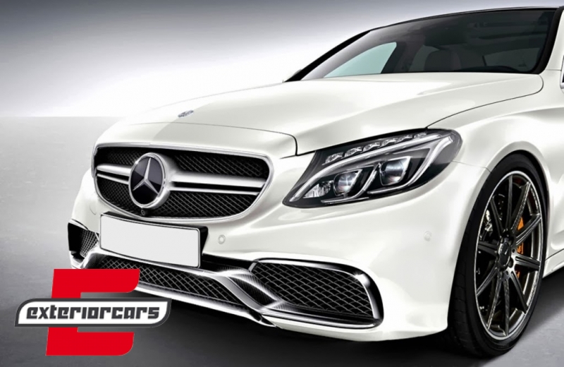 Prednja maska C63 AMG dizajn (srebrna) / Mercedes C-klasa W205 S205 A205 C205 (2014-2018), GCP-205041