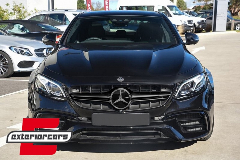 Prednja maska E63 AMG dizajn (crna) / Mercedes E-klasa W213 S213 C238 A238 (2016-2019), GCP-213033
