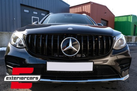 Prednja maska GT-R Panamericana dizajn 360° (piano crna) / Mercedes GLC X253 C253 (2015-2018), GCP-253070