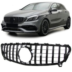 Prednja maska GT-R Panamericana dizajn (piano crna) / Mercedes A-klasa W176 Facelift (09.2015-2018), GCP-176034