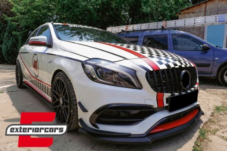 Prednja maska GT-R Panamericana dizajn (piano crna) / Mercedes A-klasa W176 Facelift (09.2015-2018), GCP-176034