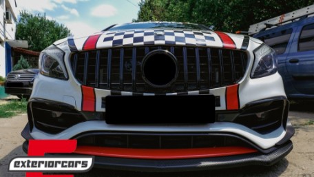 Prednja maska GT-R Panamericana dizajn (piano crna) / Mercedes A-klasa W176 Facelift (09.2015-2018), GCP-176034