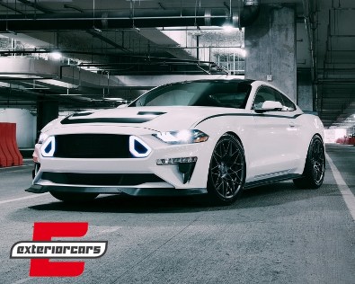 Prednja maska & LED DRL RTR dizajn (mat crna) / Ford Mustang Mk6 VI (2015-2017), FGFMU