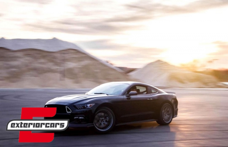 Prednja maska & LED DRL RTR dizajn (mat crna) / Ford Mustang Mk6 VI (2015-2017), FGFMU