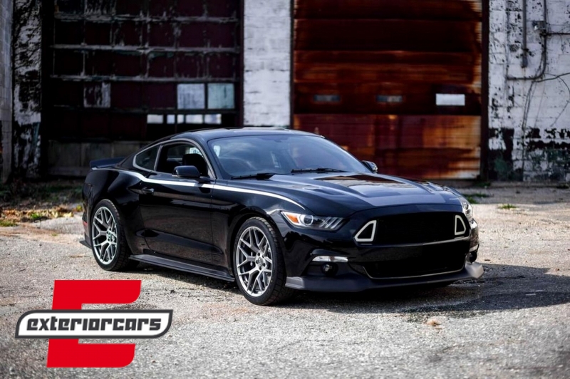 Prednja maska & LED DRL RTR dizajn (mat crna) / Ford Mustang Mk6 VI (2015-2017), FGFMU