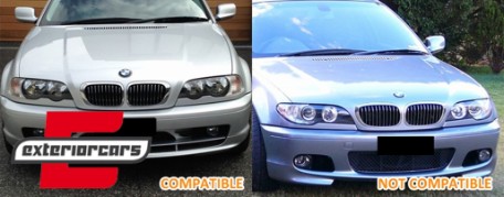 Prednja maska M3 dizajn (piano crna) / BMW serije 3 E46 Coupe Cabrio (1999-2002), 5211086JOE