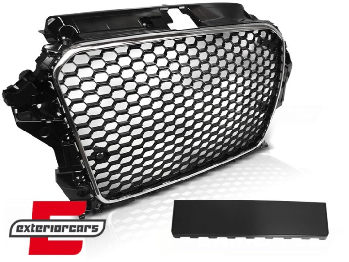 Prednja maska RS3 dizajn (chrome/crna) / Audi A3 8V (2012-2016), GRAU53