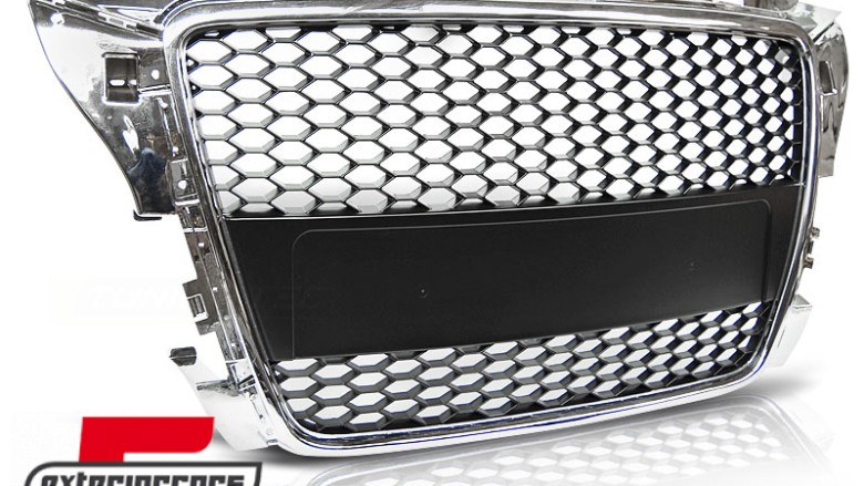 Prednja maska RS3 dizajn (chrome/crna) / Audi A3 S3 8P Facelift (2007-2012), GRAU40