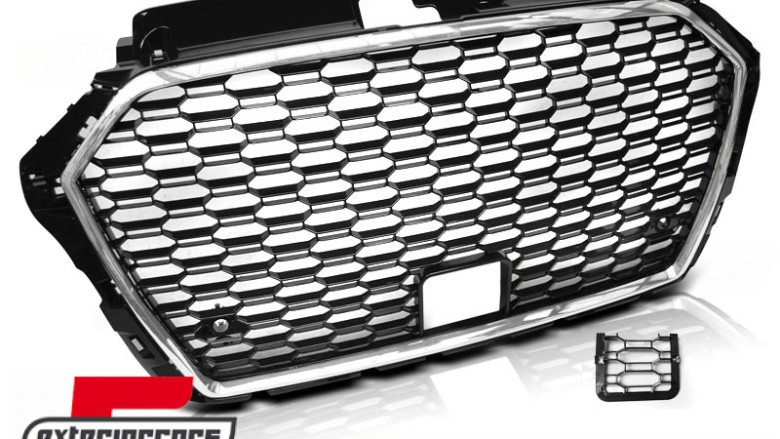 Prednja maska RS3 dizajn (chrome/crna) / AUDI A3 S3 8V Facelift (2017-2019), GRAU57