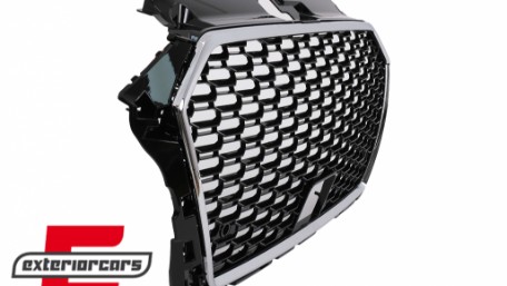 Prednja maska RS3 dizajn (chrome/crna) / AUDI A3 S3 8V Facelift (2017-2019), GRAU57