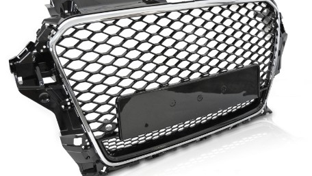 Prednja maska RS3 Quattro dizajn (piano crna/chrome) / Audi A3 8V (2012-2016), GRAUD7