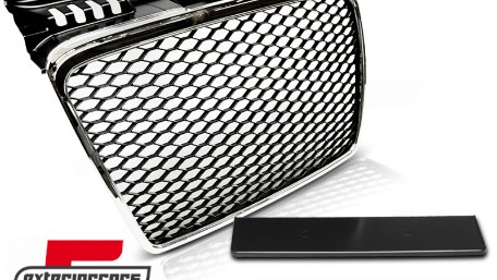 Prednja maska RS4 dizajn (chrome/crna) / Audi A4 B7 (2004-2008), GRAU22
