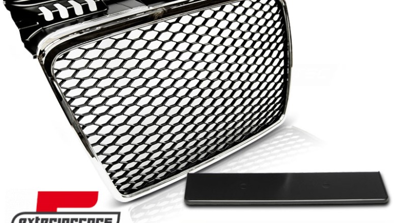 Prednja maska RS4 dizajn (chrome/crna) / Audi A4 B7 (2004-2008), GRAU22