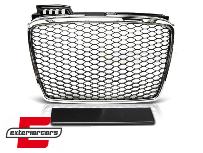 Prednja maska RS4 dizajn (chrome/crna) / Audi A4 B7 (2004-2008), GRAU22