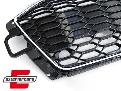 Prednja maska RS4 dizajn (chrome/crna) / Audi A4 B9 8W Facelift (2020-2024), GRAU79