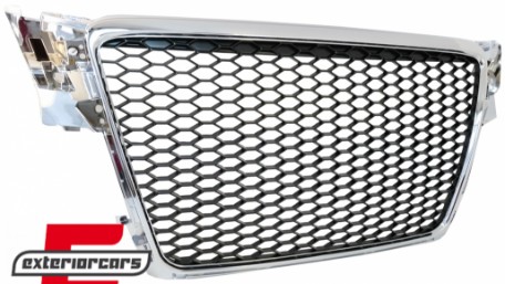 Prednja maska RS4 dizajn (chrome/crna) / Audi A4 S4 B8 (2008-2011), GRAU02