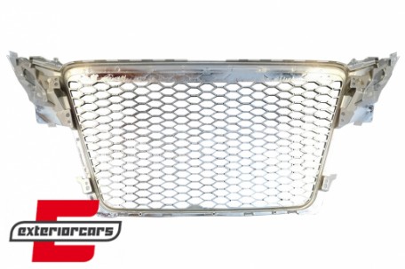 Prednja maska RS4 dizajn (chrome/crna) / Audi A4 S4 B8 (2008-2011), GRAU02