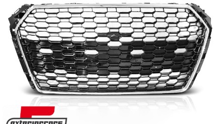 Prednja maska RS4 dizajn (chrome/crna) / Audi A4 S4 B9 8W (2016-2019) limuzina karavan, GRAU76