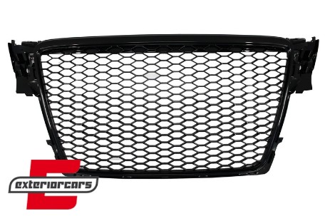 Prednja maska RS4 dizajn (mat crna) / Audi A4 S4 B8 (2007-2011), GRAU01
