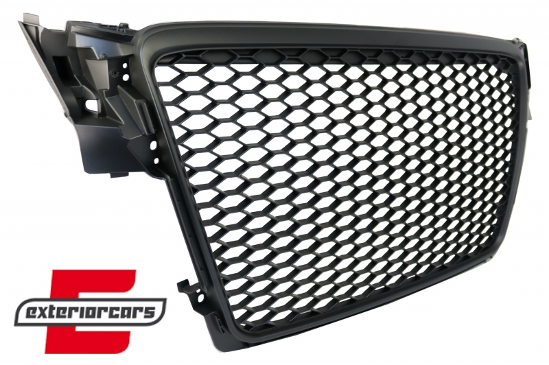 Prednja maska RS4 dizajn (mat crna) / Audi A4 S4 B8 (2007-2011), GRAU01