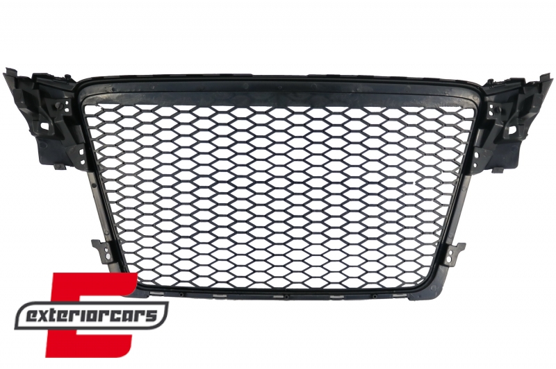 Prednja maska RS4 dizajn (mat crna) / Audi A4 S4 B8 (2007-2011), GRAU01