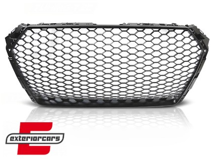Prednja maska RS4 dizajn (mat crna) / Audi A4 S4 B9 8W (2016-2019) limuzina karavan, GRAU46