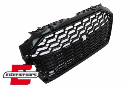 Prednja maska RS4 dizajn (piano crna) / Audi A4 B9 8W Facelift (2020-2024), GRAU80