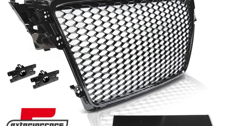 Prednja maska RS4 dizajn (piano crna) / Audi A4 S4 B8 (2007-2011), GRAU28