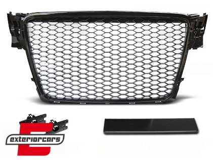 Prednja maska RS4 dizajn (piano crna) / Audi A4 S4 B8 (2007-2011), GRAU28