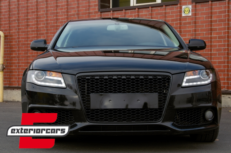 Prednja maska RS4 dizajn (piano crna) /
 Audi A4 S4 B8 (2007-2011), GRAU28