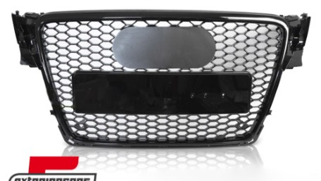 Prednja maska RS4 dizajn (piano crna) / Audi A4 S4 B8 (2007-2011), GRAU96