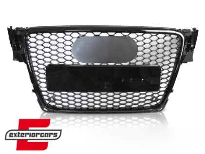 Prednja maska RS4 dizajn (piano crna) / Audi A4 S4 B8 (2007-2011), GRAU96