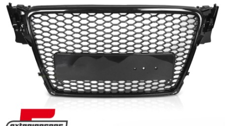 Prednja maska RS4 dizajn (piano crna) / Audi A4 S4 B8 (2007-2011), GRAU97