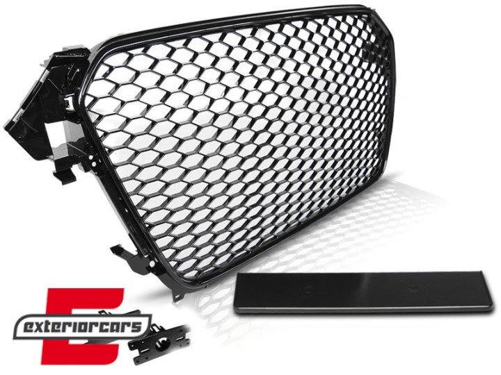 Prednja maska RS4 dizajn (piano crna) / Audi A4 S4 B8 Facelift (2012-2015), GRAU42