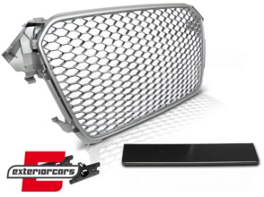 Prednja maska RS4 dizajn (srebrna) / Audi A4 S4 B8 Facelift (2012-2015), GRAU44