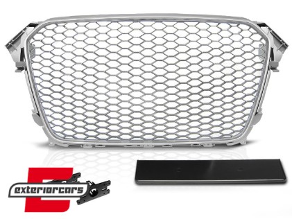Prednja maska RS4 dizajn (srebrna) / Audi A4 S4 B8 Facelift (2012-2015), GRAU44