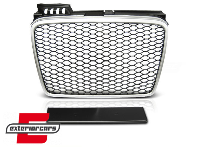 Prednja maska RS4 dizajn (srebrna/crna) / Audi A4 B7 (2004-2008), GRAU23