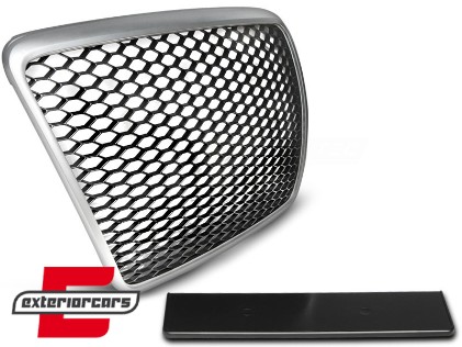 Prednja maska RS6 dizajn (crna/srebrna) / Audi A6 4F 4F2 C6 (2004-2011), GRAU15