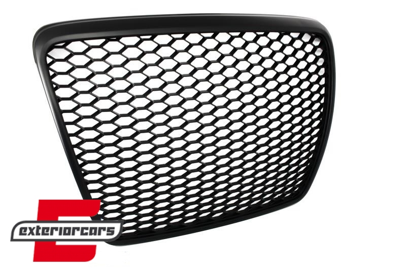 Prednja maska RS6 dizajn (mat crna) / Audi A6 4F 4F2 C6 (2004-2011), GRAU13