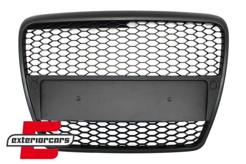 Prednja maska RS6 dizajn (mat crna) / Audi A6 4F 4F2 C6 (2004-2011), GRAU36